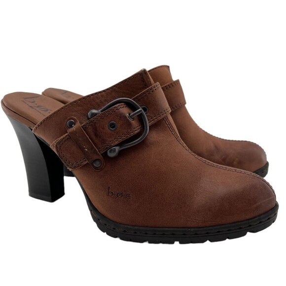 BOC Born Women Clog Size 8 Mule Heeled Distressed Brown BC2439 EUC - Picture 1 of 10